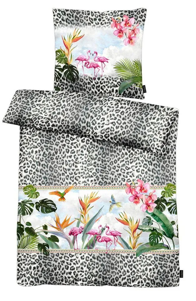 APELT Bettwäsche Paradise, Satin (Bio-Baumwolle), 2 teilig, Bettwäsche-Set mit Reißverschluss, Baumwoll-Satin, Digitaldruck, Bunt, – Produktbild 2 von 5