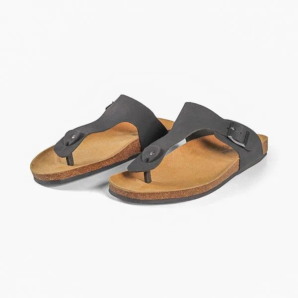 Fairticken Fairticken THULAR vegane "NoBuck" Unisex Zehentrenner Sandale, Schwarz, – Produktbild 3 von 4