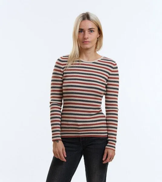 Gary Mash GARY MASH Gestrickter Slim Fit Pullover Yuma in Rippstrick, Streifen chutney (mehrfarbig), – Produktbild 2 von 4