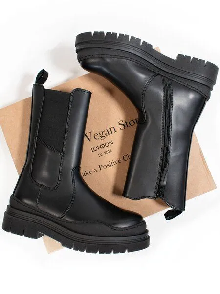 Will's Vegan Shop Will's Vegan Shop Halbhohe Chelsea-Stiefel mit Gleitsohl Damen – Produktbild 1 von 1