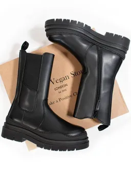 Will's Vegan Shop Will's Vegan Shop Halbhohe Chelsea-Stiefel mit Gleitsohl Damen – Produktbild 1 von 1
