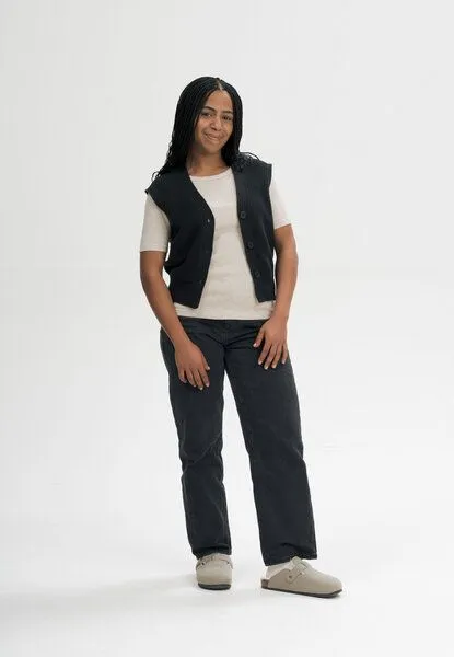 MELA MELA Strukturierte Strickweste Style BHOJA aus 100% Bio-Baumwolle, Schwarz, – Produktbild 4 von 4