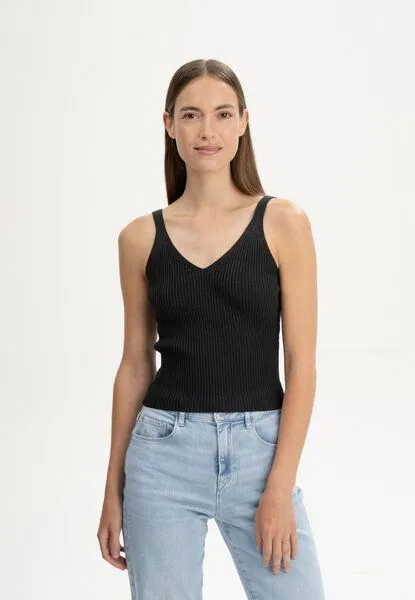 MELA V-Neck Strick Top Style RHADA | von MELA | Fairtrade & GOTS zertifiziert, Schwarz, – Produktbild 1 von 4