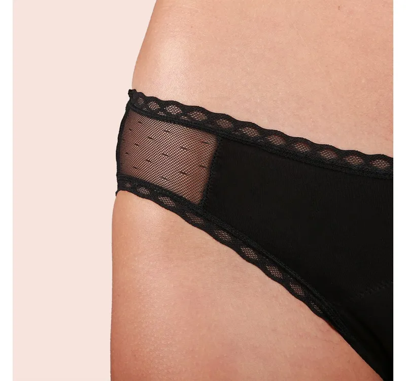 Taynie Taynie Periodenslip Lady Ultra - Periodenunterwäsche sehr starke Blutung - Damen (Spar-Set, 3-St., 3er-Pack) Auslaufsichere Periodenunterwäsche / Periodenslip aus Bio-Baumwolle, Schwarz, – Produktbild 3 von 5