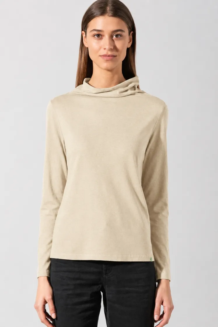 HempAge Hempage Damen vegan Langarmshirt Gobi Beige, Beige, – Produktbild 1 von 2