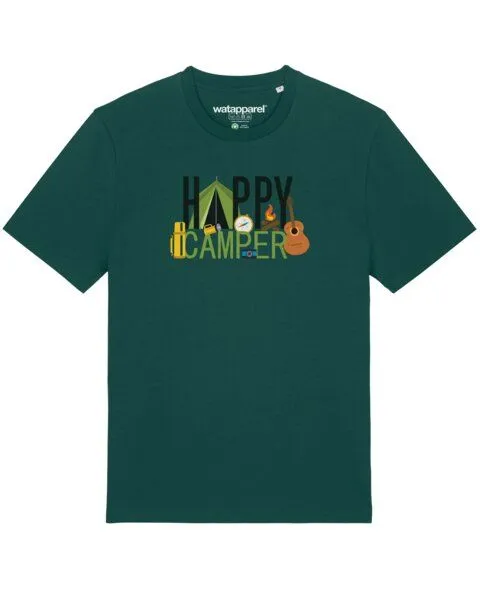watapparel watapparel T-Shirt Unisex Happy Camper, Glazed green, – Produktbild 1 von 3
