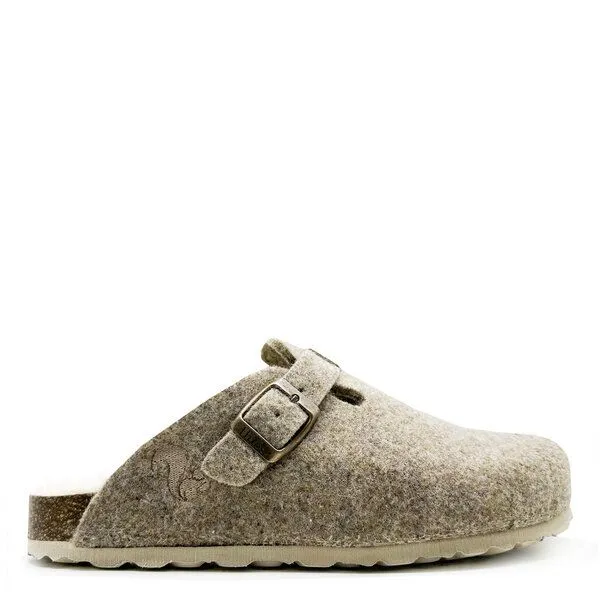 thies Recycled Wool Clog "thies ®" aus recycelter, zertifizierter Wolle, Light brown (hellbraun), – Produktbild 1 von 4