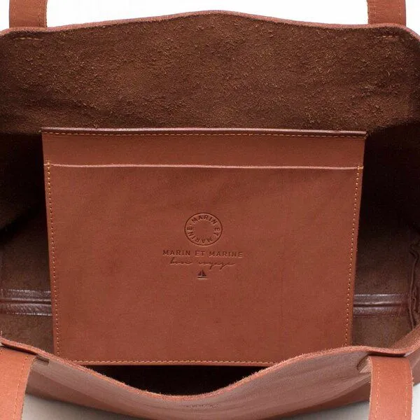 Marin et Marine Marin et Marine Leder Tote Bag Soléa, Marron, – Produktbild 4 von 5