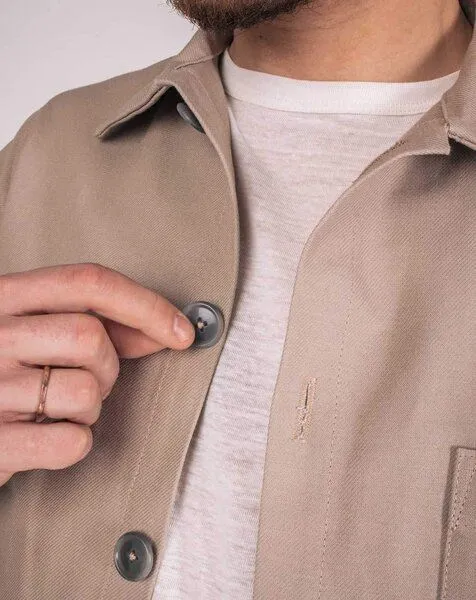 Aatise Aatise Herrenjacke Zularit aus upgecycelter beiger Baumwolle, Beige, – Produktbild 3 von 4