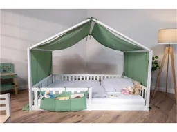 tiSsi® Baldachin Musselin für Hausbetten passend zu Bettmaß 120 - 140 x 200 cm, grün – Produktbild 1 von 1