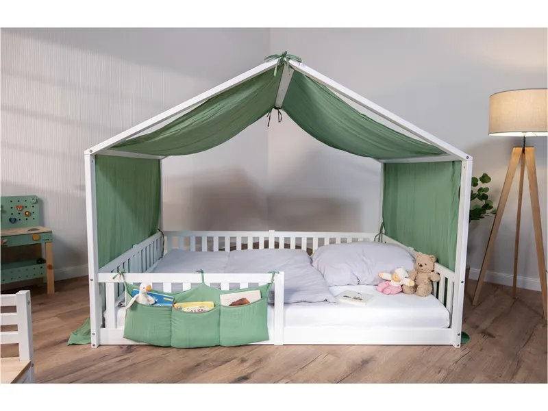 tiSsi® Baldachin Musselin für Hausbetten passend zu Bettmaß 120 - 140 x 200 cm, grün, Grün, – Produktbild 1 von 1