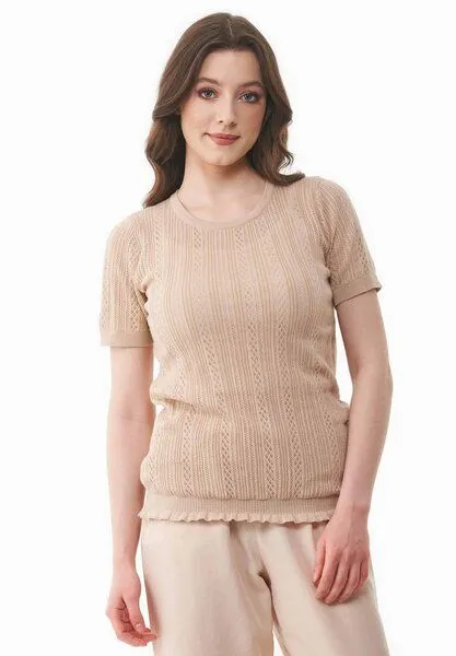 ORGANICATION ORGANICATION Strickpullover aus Bio-Baumwolle, Soft beige, – Produktbild 1 von 4