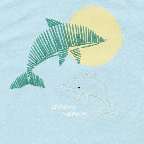 Sense Organics Sense Organics Baby T-Shirt, Modell ANTON, Delphin-druck auf hellblau, – Produktbild 3 von 3