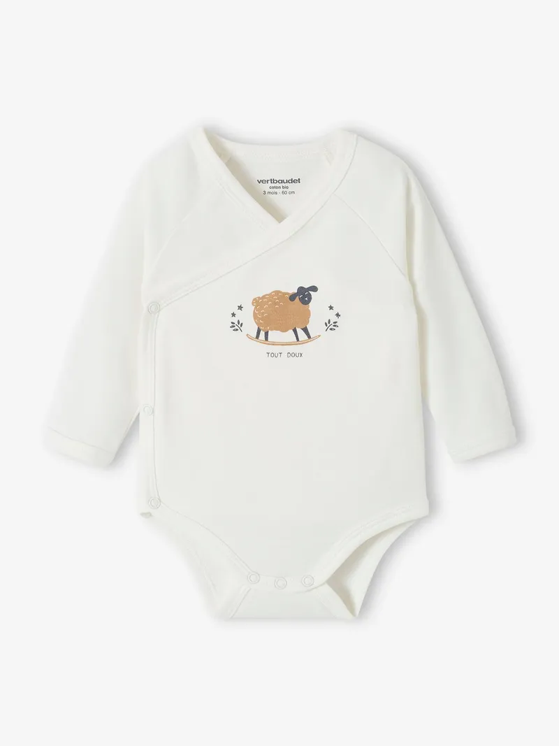 Vertbaudet 5er-Pack Baby Wickelbodys, Pack karamell schäfchen, – Produktbild 2 von 4