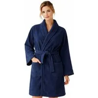 Bruno Barella Bruno Barella Damenbademantel aus Ägäis-Biobaumwolle in Anthrazit, Sand, Navy – sanft, flauschig & elegant, Midnight blue, – Produktbild 1 von 2