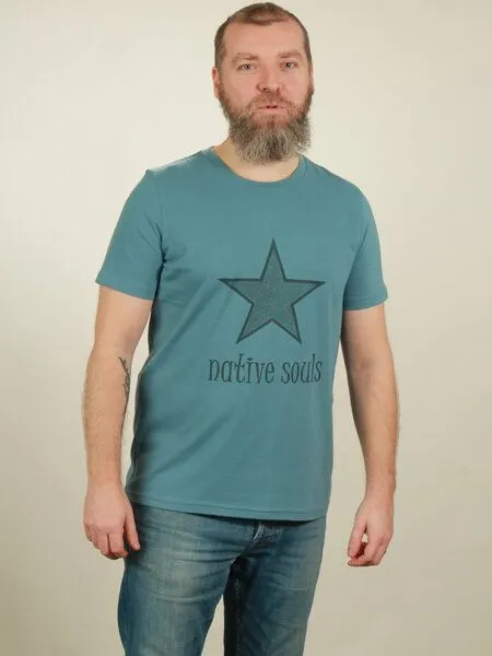 NATIVE SOULS Native Souls T-Shirt Herren - Star, Light blue, – Produktbild 1 von 1