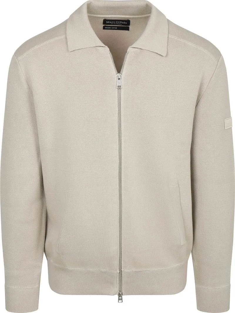 Marc O'Polo Marc O'Polo Strickjacke mit Reißverschluss Grey Silk - Größe XXL, Beige, – Produktbild 2 von 5