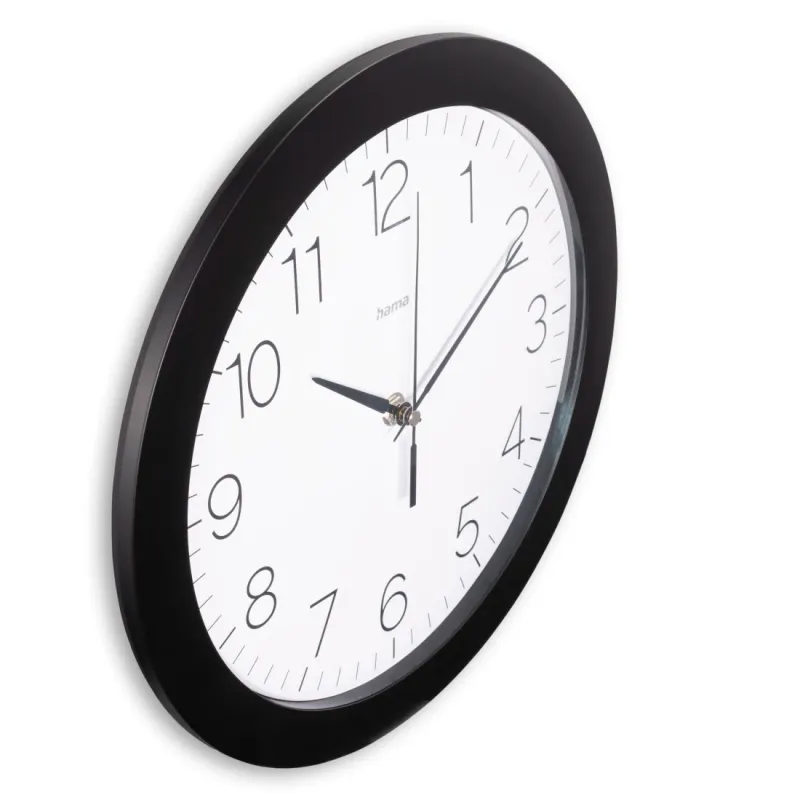 Hama Hama DCF-Funkwanduhr "Teneriffa", Ø 30 cm, Schwarz, – Produktbild 3 von 4