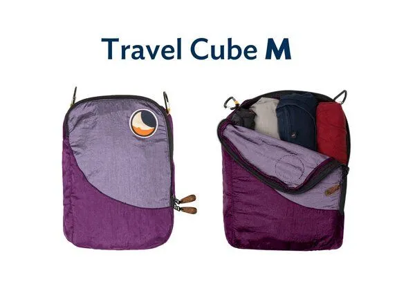 Ticket to the Moon Ticket to the Moon Packwürfel "Travel Cube Medium" upcycled, Pflaume/flieder, – Produktbild 1 von 1