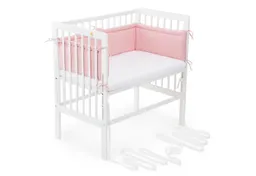 FabiMax Beistellbett Babybett Boxspring weiß lackiert, 90 x 55 cm Liegefläche, aus Buchenholz, Stufenlos höhenverstellbar 40-73 cm, Holz-Lattenrost – Produktbild 1 von 1