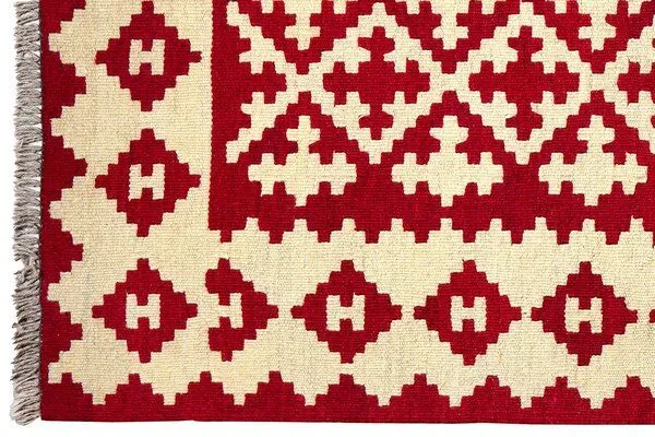 Rugtales Kelim Gashgai Rot „Rugtales“ aus Schurwolle, 105x152 cm, Rot, – Produktbild 4 von 4