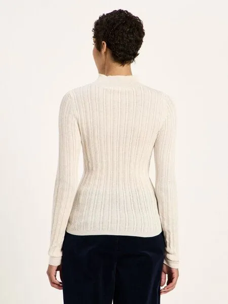 LANIUS LANIUS Rollkragenpullover, Off white melange, – Produktbild 3 von 4