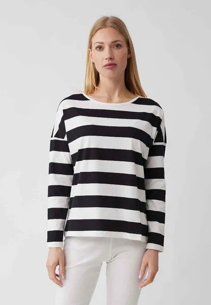 LANA Organic LANA Organic Pyjamashirt, Modell Luna, Schwarz - ecru, – Produktbild 1 von 4