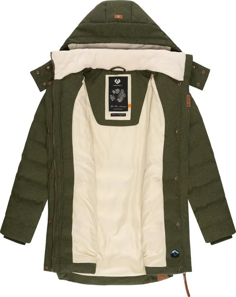 ragwear ragwear Kurzmantel Ashanta Wasserdichter Winterparka mit gefütterter Kapuze, Grün, – Produktbild 1 von 5