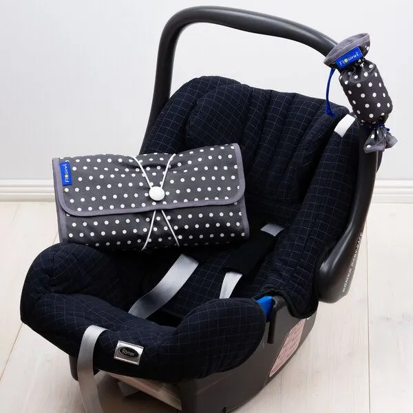 Flosinn Flosinn Wickeltasche Wickelunterlage Wickelclutch abwischbar, Grau (anthrazit), – Produktbild 4 von 4