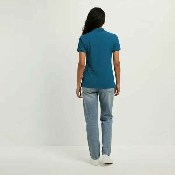YTWOO YTWOO Damen Piqué-Poloshirt Midweight, Blue sapphire, – Produktbild 3 von 3