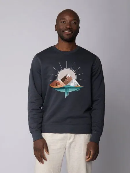 watapparel watapparel Sweatshirt Unisex Sunrise & Lake, India ink grey, – Produktbild 2 von 4
