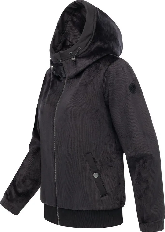 ragwear ragwear Fleecejacke Cousy Short Bonded Übergangsjacke mit kuscheligem Teddyfell-Innenfutter, Schwarz, – Produktbild 3 von 5