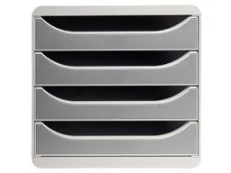 Exacompta Exacompta Schubladenbox "Office", DIN A4+, 4 Schubladen offen, steingrau – Produktbild 1 von 1