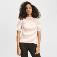 KnowledgeCotton Apparel KnowledgeCotton Apparel T-Shirt - CANNA gestreift, Orange (shimp), – Produktbild 1 von 1