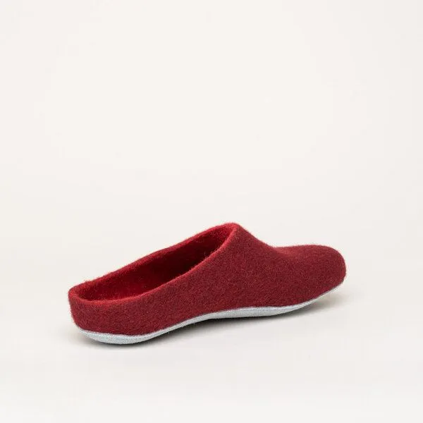 Magicfelt Magicfelt Filz-Hausschuh AP 701 aus 100% Merino-Wolle Pantoffeln für Damen & Herren mit Ledersohle, Dunkelrot, – Produktbild 4 von 4