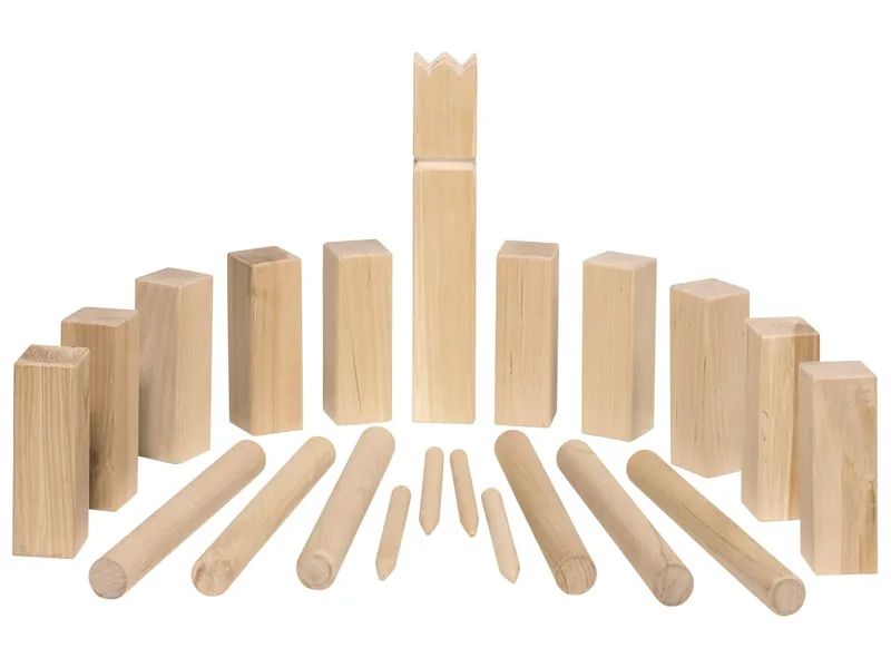 Goki goki Wikingerspiel Kubb aus Buchenholz, klein 21-teilig im Baumwollbeutel, Natur, – Produktbild 1 von 2