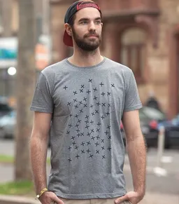 päfjes päfjes Fliesenkreuze - Männer T-Shirt - Fair Wear - Heather Grey – Produktbild 1 von 1