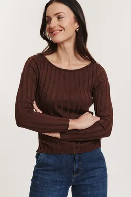 Tranquillo Strick-Pullover Katjaa aus Viskose - shaved chocolate / L – Produktbild 1 von 1