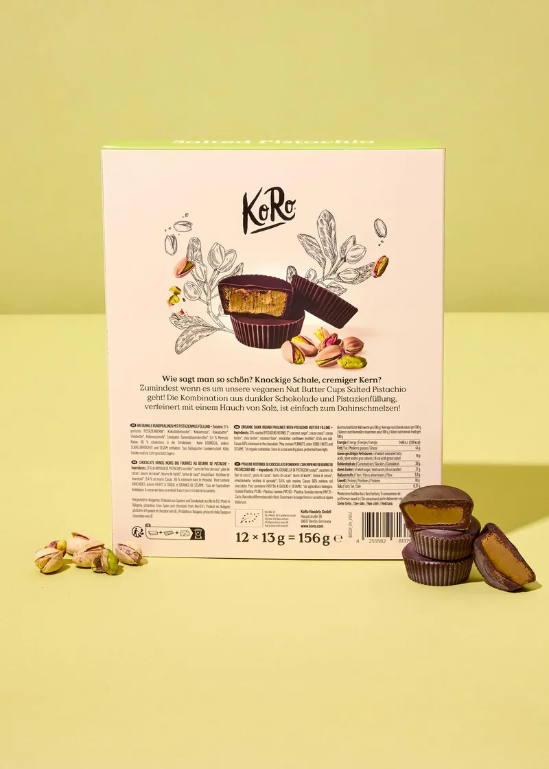 KoRo Geschenkbox Bio Nut Butter Cups Salted Pistachio | 12 x 13 g – Produktbild 3 von 5