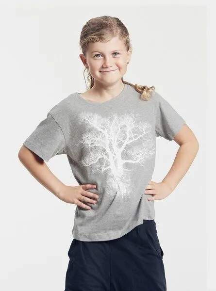 Peaces.bio - handbedruckte Biomode Peaces.bio - handbedruckte Biomode Bio-Kinder T-Shirt Chestnut, Hellgrau, – Produktbild 2 von 2