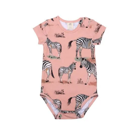 Walkiddy Baby Body Kurzarm *Frosch*/*Zebra Family* Gots Bio | Walkiddy, Rosa, – Produktbild 1 von 1