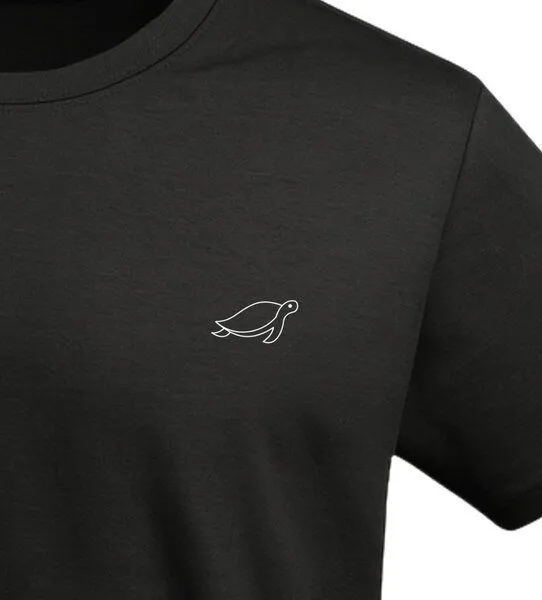vis wear vis wear Schildkröte outline - Organic Shirt, Schwarz, – Produktbild 2 von 4