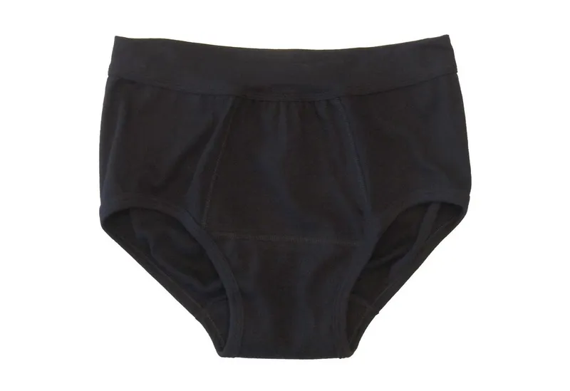 HERMKO Inkontinenzslip 993265 Inkontinenz Slip mit Weichbund aus Bio-Baumwolle Feinripp, Schwarz, – Produktbild 3 von 5
