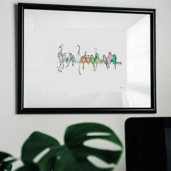 LIGARTI Kunstdruck »Vogelparade« von LIGARTI | A4, A3 oder A2 | Wandbild | Poster | Kunst – Produktbild 4 von 4