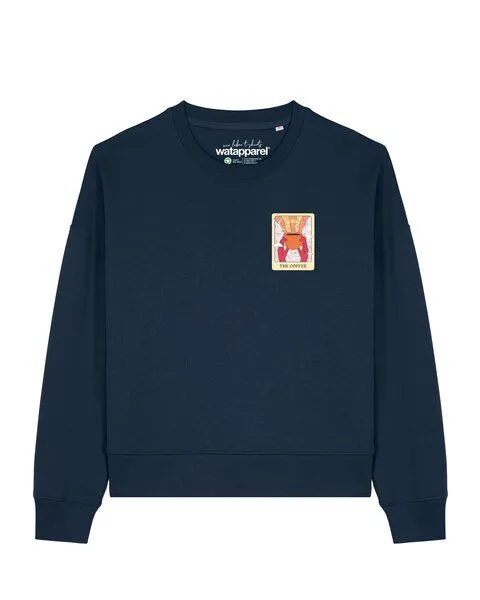 watapparel watapparel Sweatshirt Frauen Tarot The Coffee, French navy, – Produktbild 1 von 2