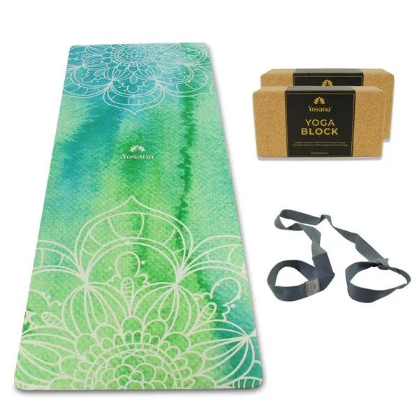 Yosana Yosana Yin Yogamatte Naturkautschuk - Aktionsset (4-Teilig), Indian spring, – Produktbild 1 von 7