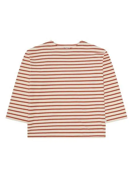 KnowledgeCotton Apparel KnowledgeCotton Apparel Gestreiftes Langarmshirt aus Bio-Baumwolle, Rot-red-striped, – Produktbild 2 von 3
