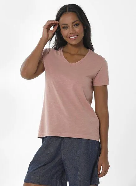 ORGANICATION ORGANICATION Naturel Dyed T-Shirt aus Bio-Baumwolle, Rose(rubia flower), – Produktbild 1 von 4