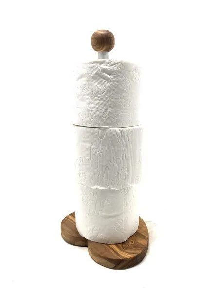 Olivenholz erleben Olivenholz erleben WC-Rollenhalter KLASSIK & DESIGN mit Sockel in Herzfrom aus Olivenholz – Produktbild 5 von 7