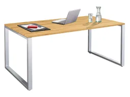 Memo Schreibtisch "CONTACT Statement" 200 x 80 cm, silber, Buche geölt – Produktbild 1 von 1